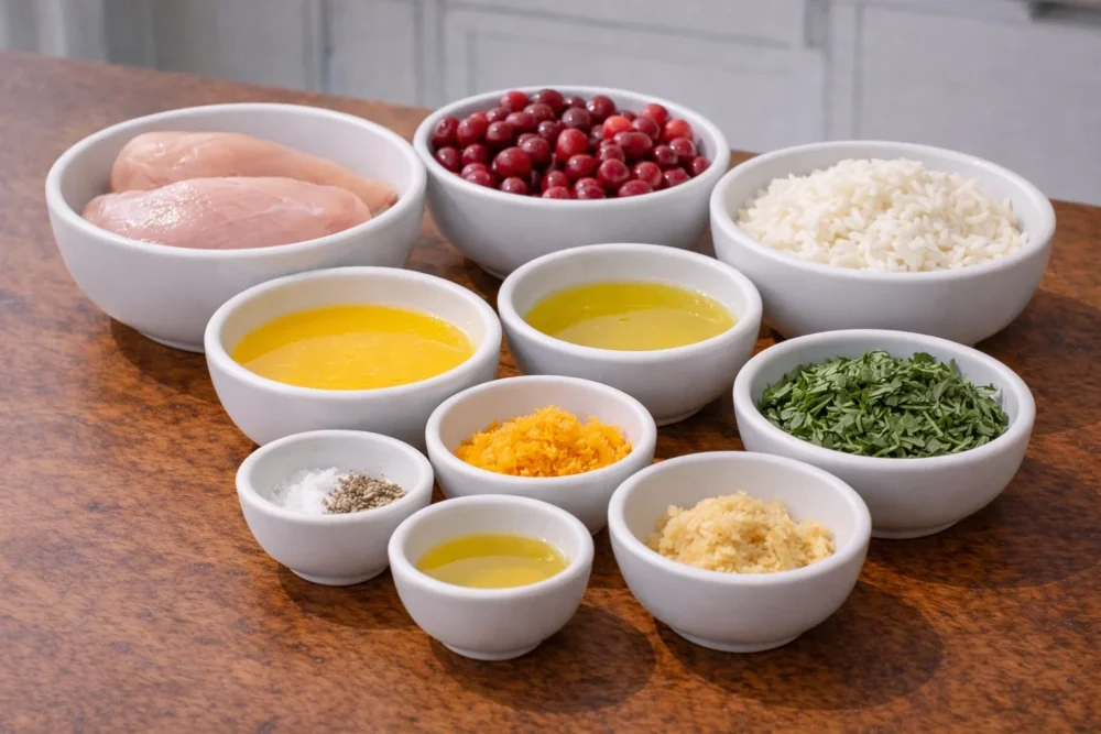 Skillet Cranberry Orange Chicken dish ingredients