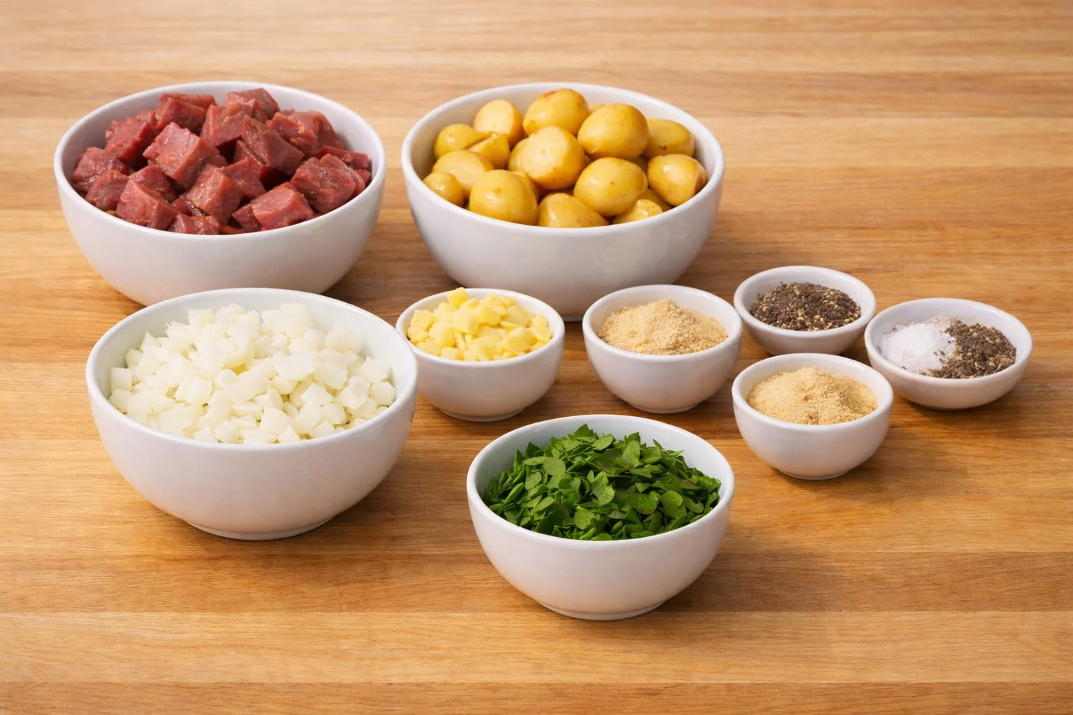 Slow Cooker Garlic Butter Beef Bites & Potatoes