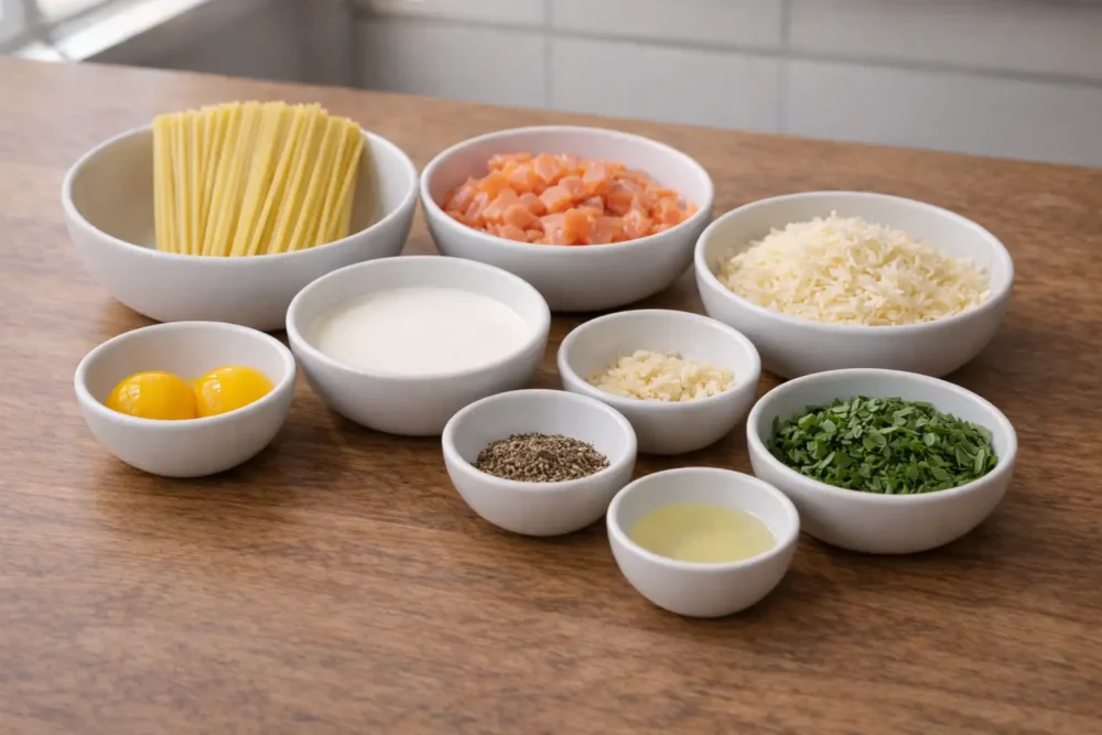 smoked salmon carbonara ingredients