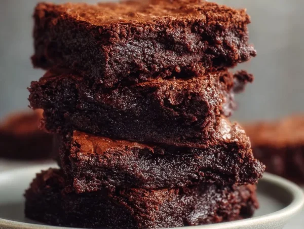 Easy Sourdough Discard Brownies: A Delicious Treat Made Simple Delicious homemade sourdough brownies on a white plate