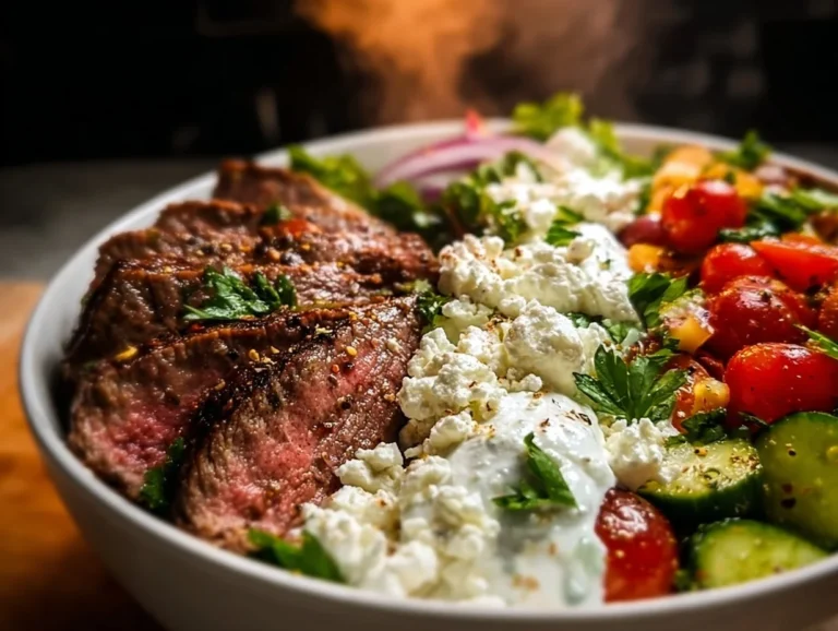 Delicious steak bowl featuring flavorful steak and fresh ingredients