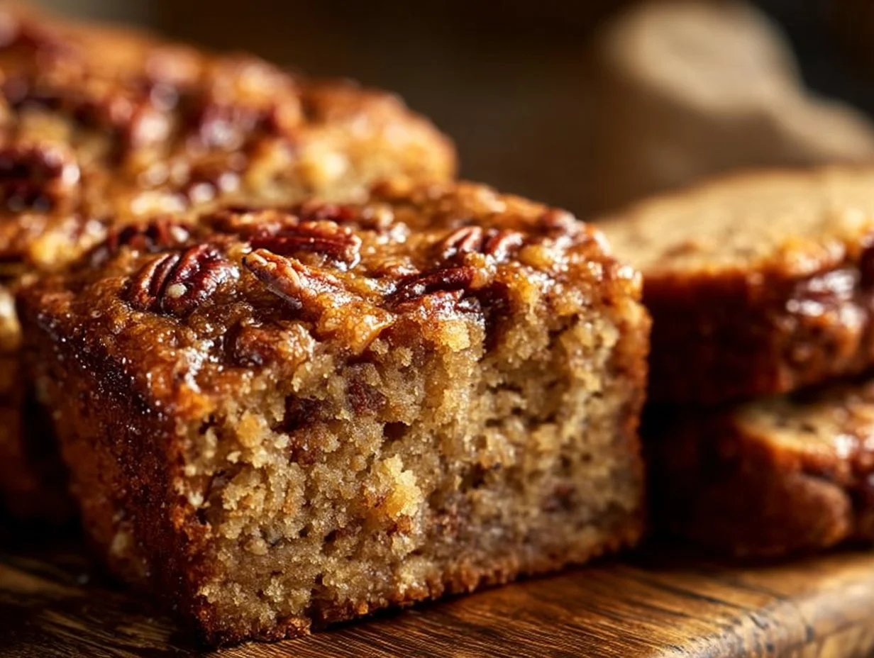 Delicious Sweet Alabama Pecanbread ready to be served.