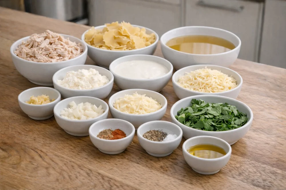 White Chicken Lasagna Soup