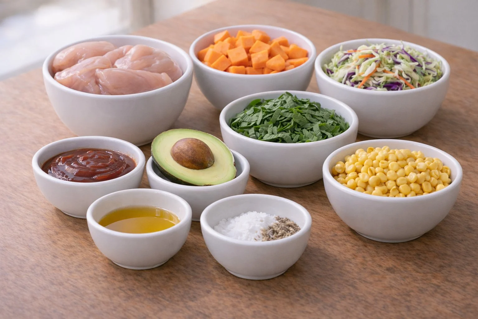 BBQ Chicken Sweet Potato Bowls