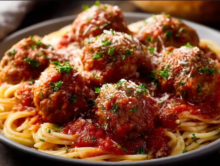 Delicious classic Italian meatballs served with marinara sauce