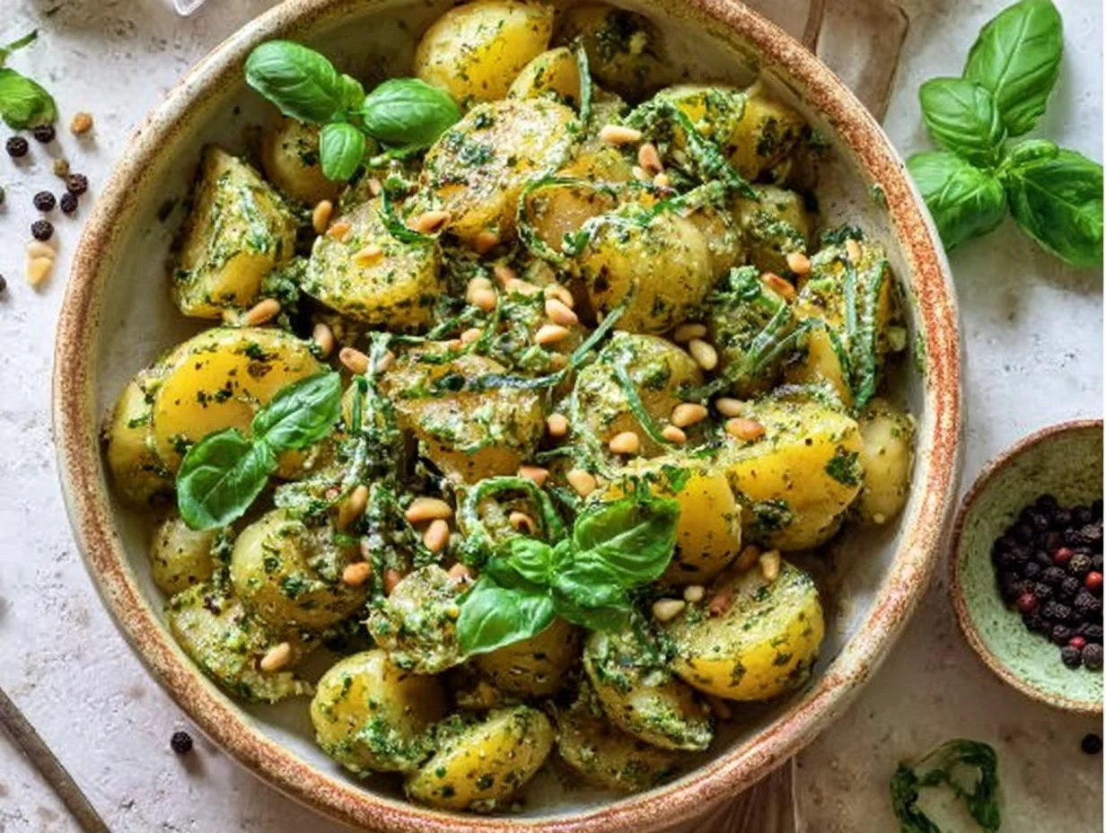 Pesto Potato Salad: A Flavorful Twist on a Classic Dish Delicious pesto potato salad served in a bowl with fresh ingredients