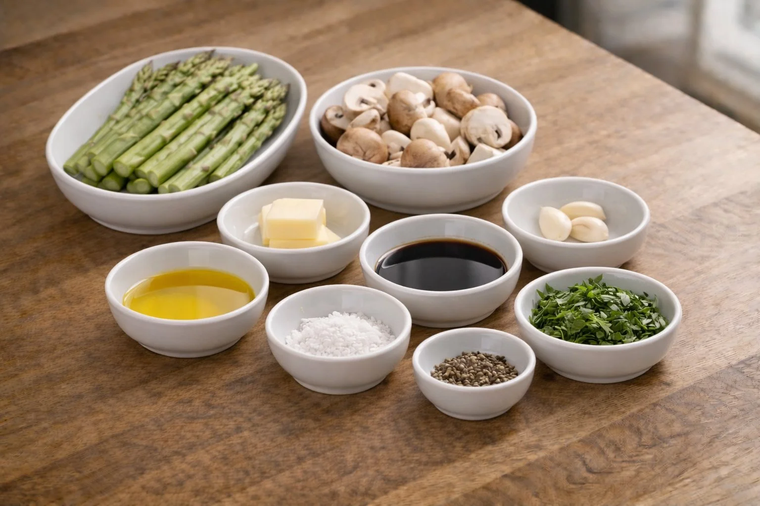 Sautéed Asparagus Mushrooms and Garlic