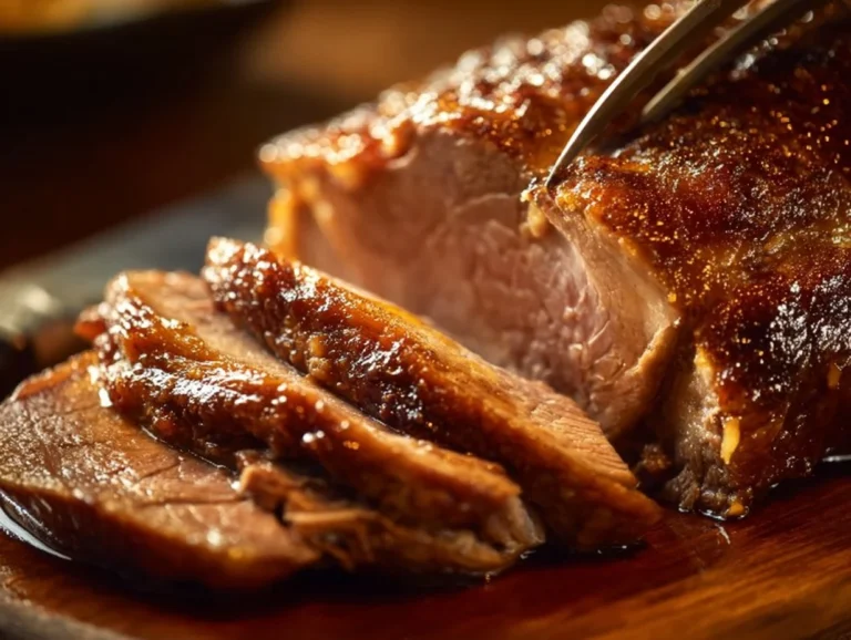 Delicious Thanksgiving beef roast served on a festive table