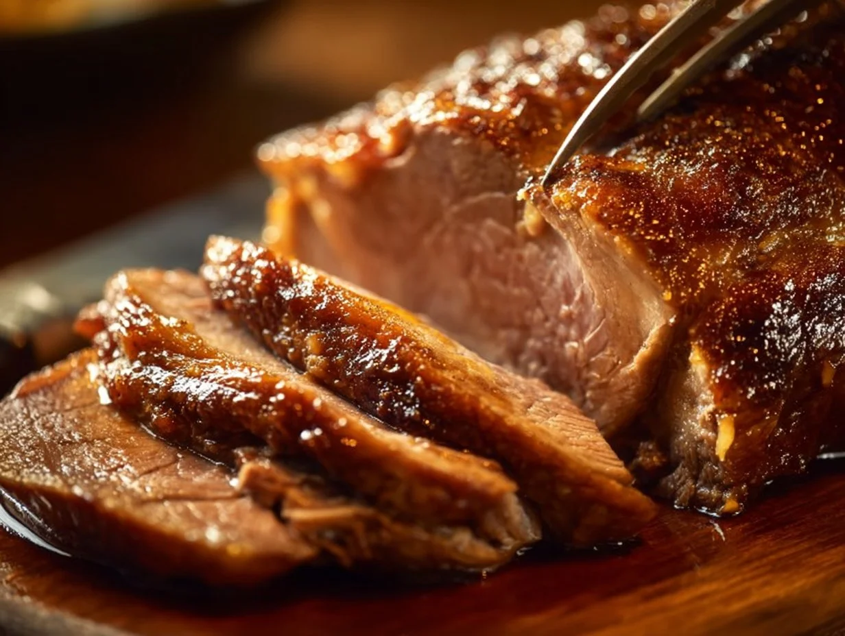 Delicious Thanksgiving beef roast served on a festive table