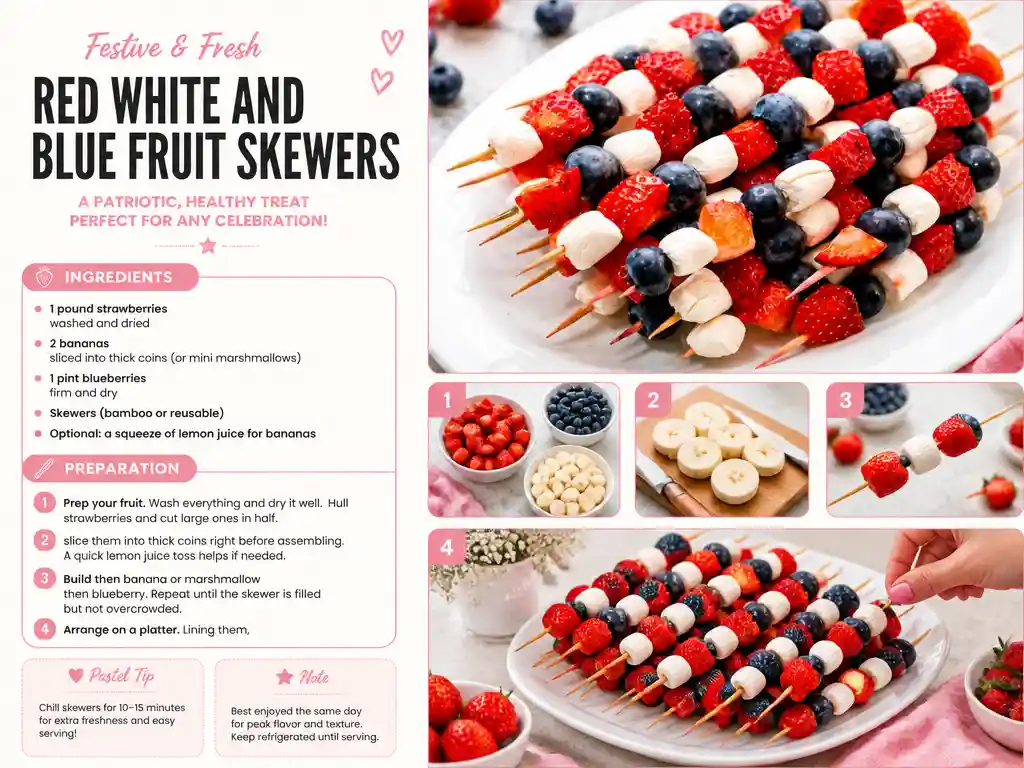 Red White and Blue Fruit Skewers