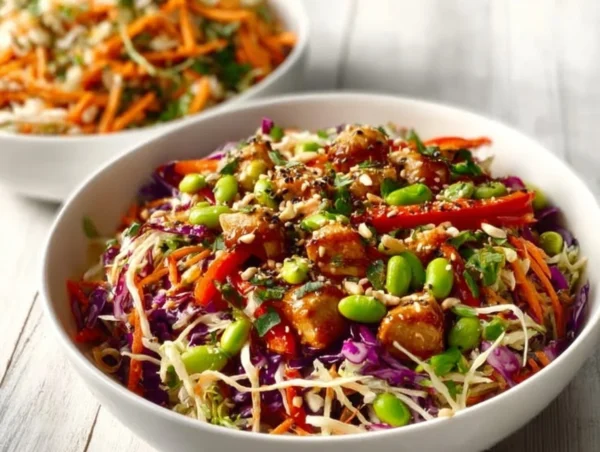 Asian Chicken Crunch Salad: A Flavorful and Healthy Delight Delicious Asian Chicken Crunch Salad with fresh vegetables and crunchy toppings