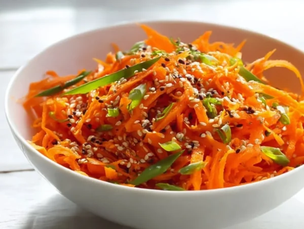 Asian Raw Carrot Salad – A Fresh and Healthy Delight Asian Raw Carrot Salad with vibrant colors and fresh ingredients.
