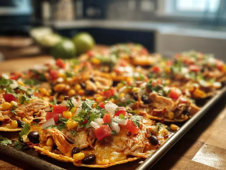Chicken Tostadas: A Flavorful Crunch in Every Bite Delicious chicken tostadas topped with fresh ingredients and vibrant flavors.