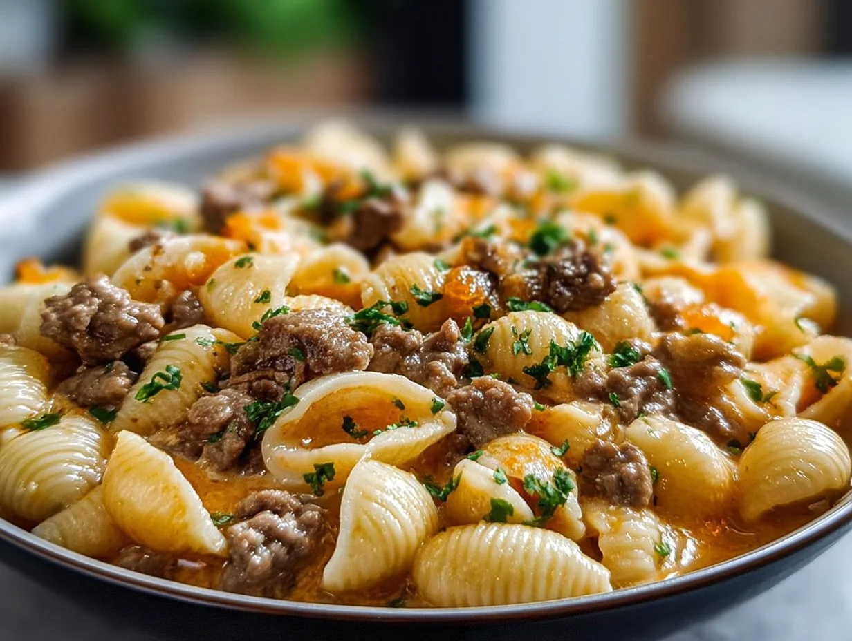 Creamy Beef and Shells: A Simple Yet Flavorful Dinner Recipe Creamy Beef and Shells