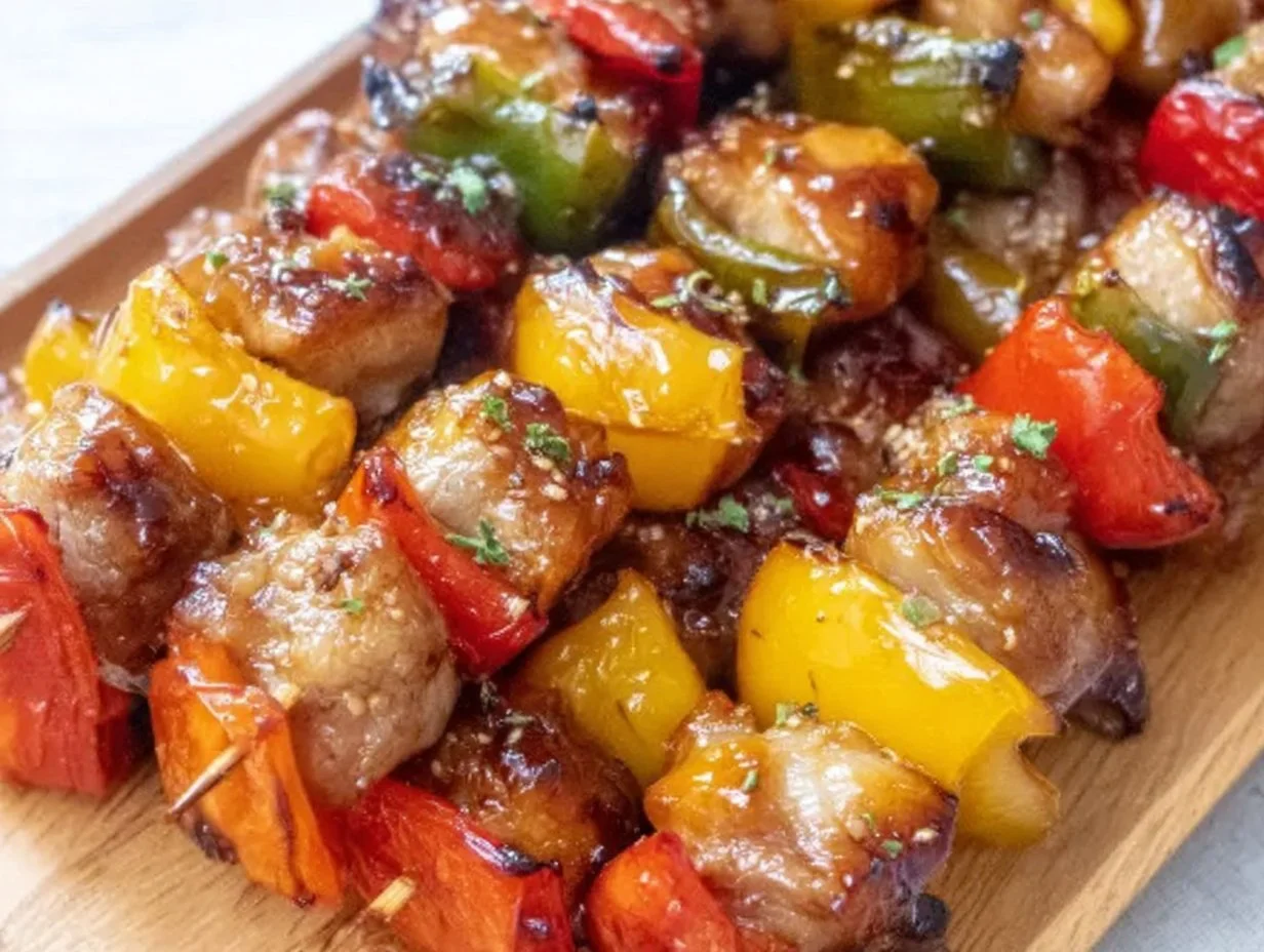 Crispy Honey-Garlic Oven Chicken Skewers