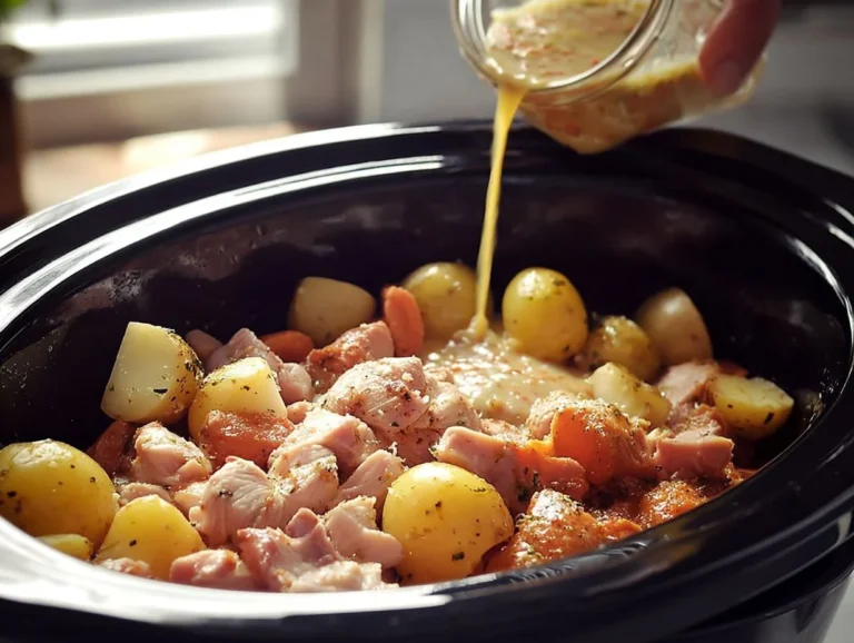 Crock Pot Parmesan Garlic Chicken served with potatoes