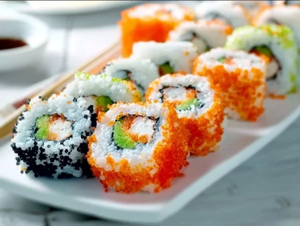 Crunchy Roll Sushi: A Flavorful Twist on Classic Sushi Delicious Crunchy Roll Sushi featuring assorted seafood and crispy toppings.