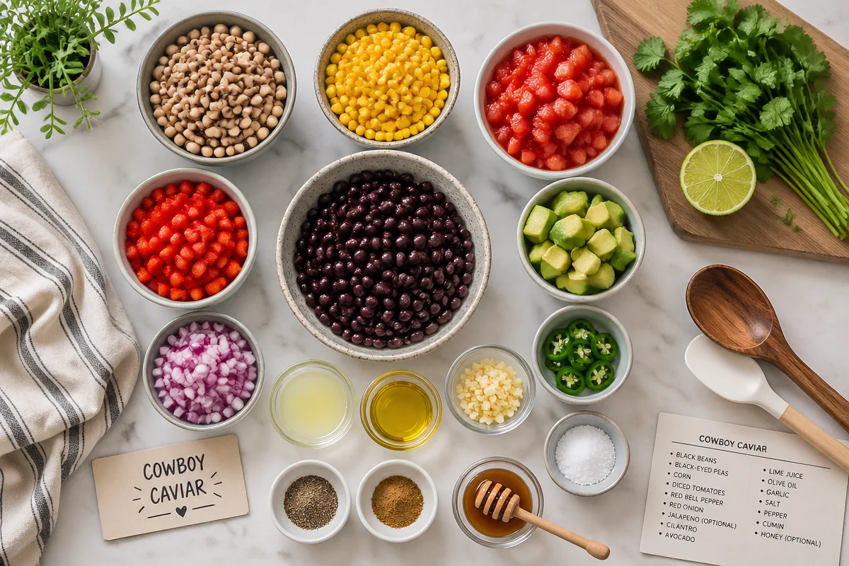 Delicious Avocado Cowboy Caviar with Zesty Lime Dressing