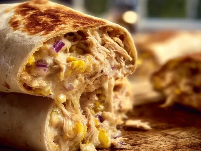 Easy chicken wraps filled with fresh vegetables and grilled chicken.