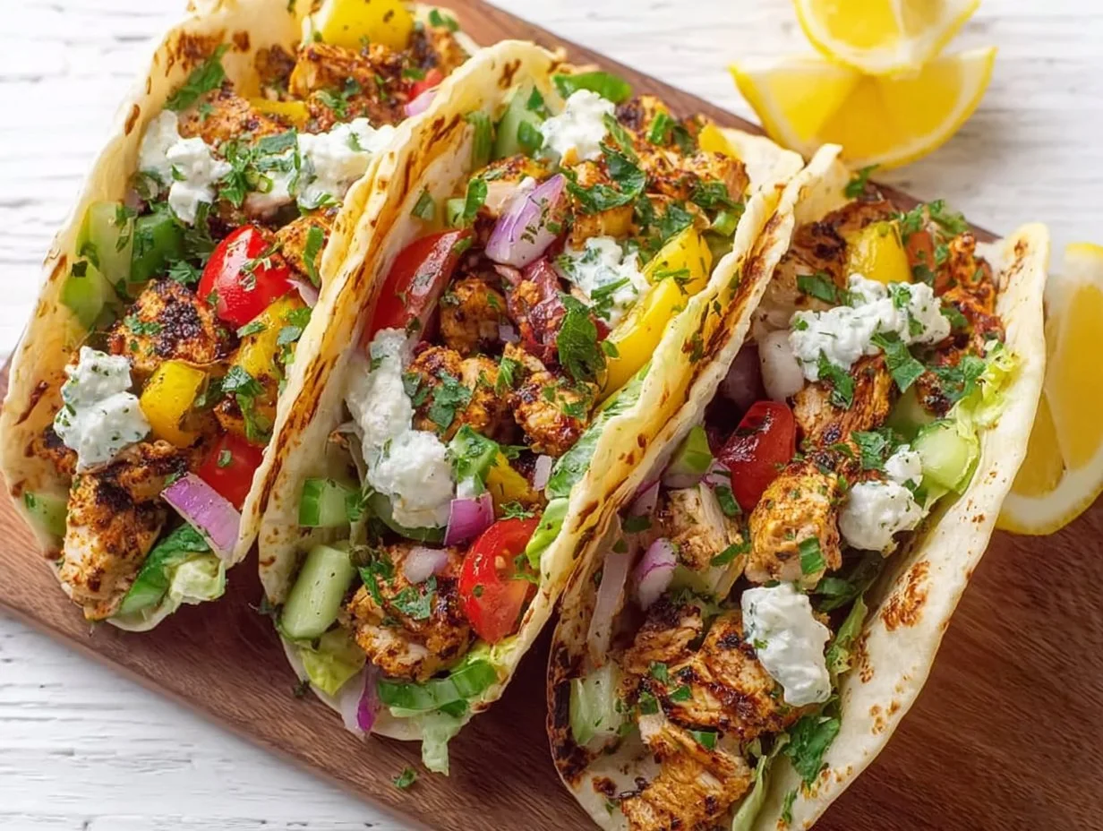 Healthy Mediterranean Chicken Tacos