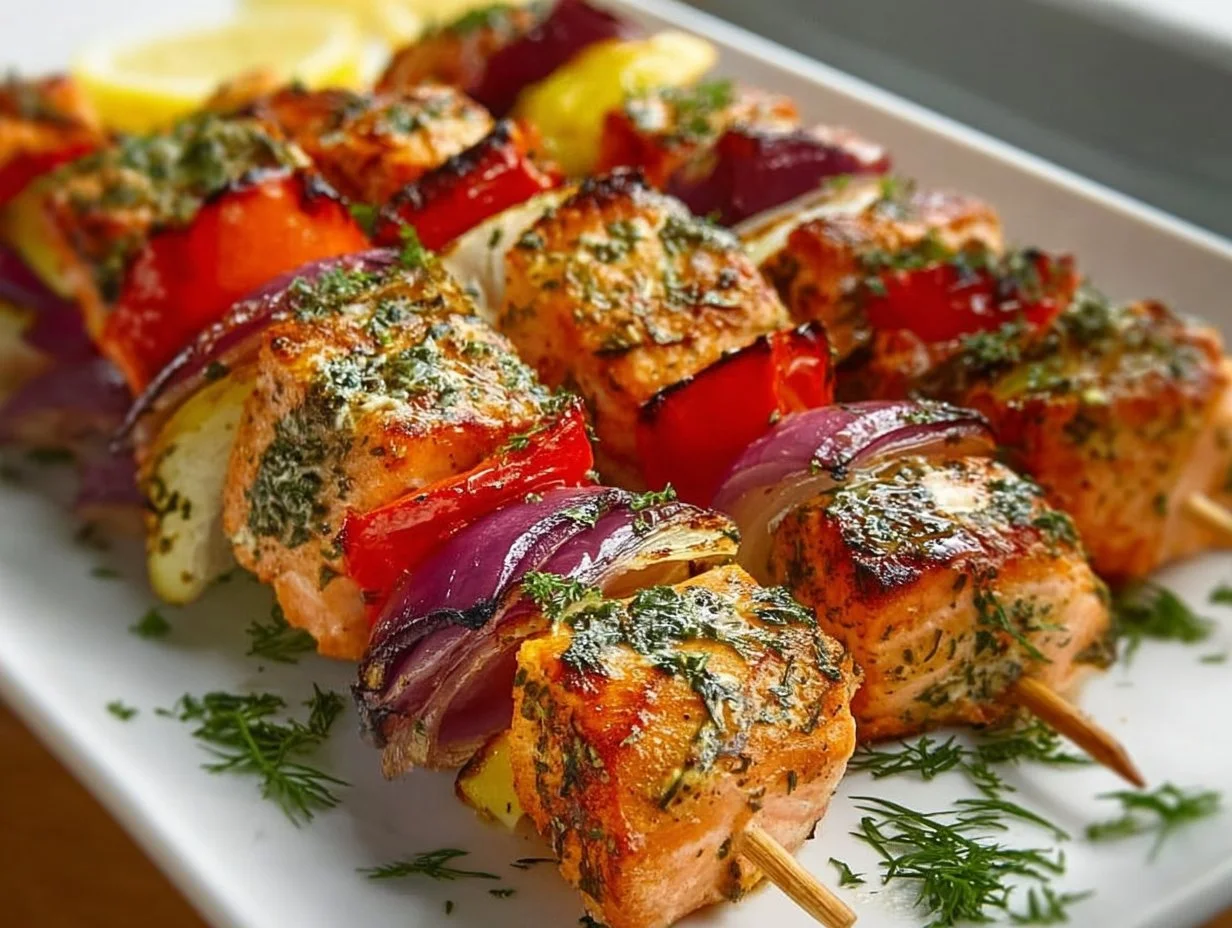 Mediterranean Salmon Kabobs