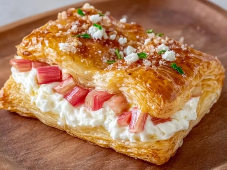 Rhubarb and Cream Cheese Puff Pastry is a delightful dessert that combines the tangy flavor of rhubarb with smooth cream cheese encased in flaky pastry. Each bite offers a perfect balance of sweetness and tartness, making it a fantastic treat for gatherings or a cozy day at home. Try this easy recipe for a delectable snack that everyone will adore! rhubarb and cream cheese