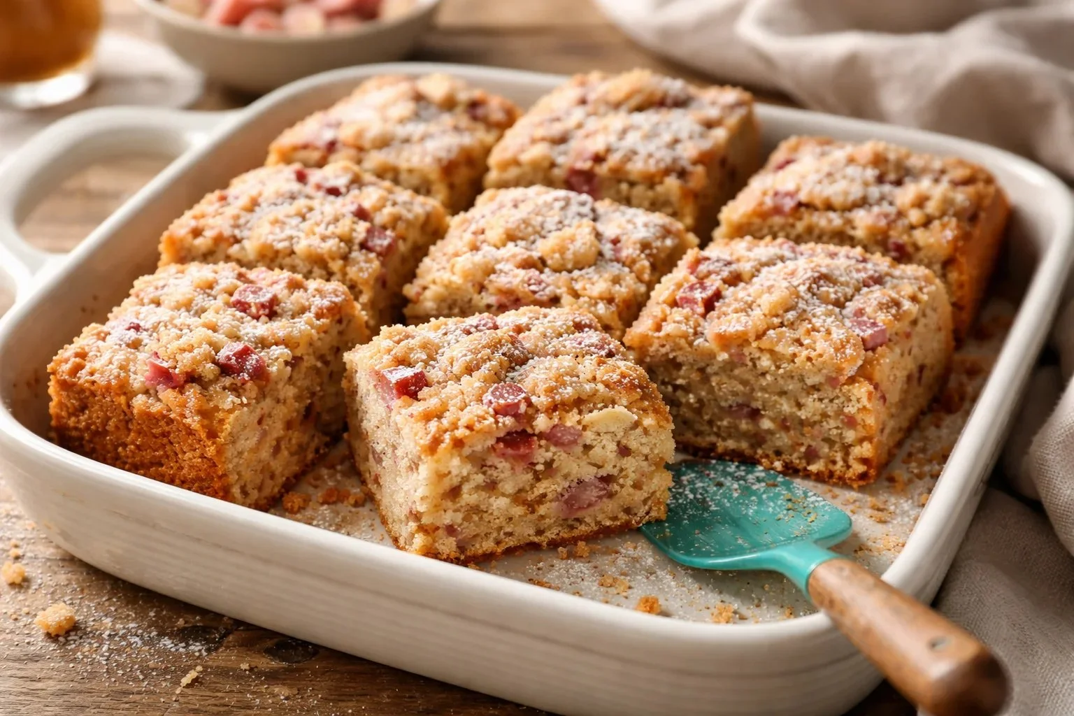 Rhubarb Sour Cream Coffee Cake