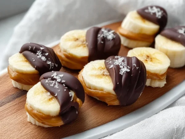 Delicious banana peanut butter dark chocolate snack recipe for a healthy treat