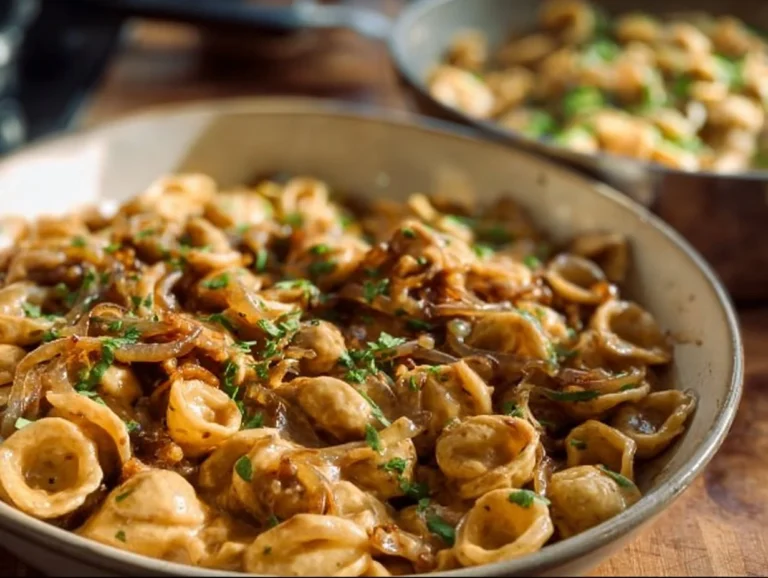 Caramelized Onion Pasta is a delightful dish featuring perfectly sautéed onions that contribute a rich flavor and sweetness to every bite. The combination of creamy coconut cream and garlic elevates the taste, making this pasta an indulgent yet straightforward meal. It's perfect for weeknight dinners or as a comforting dish on a chill evening. caramelized onion pasta