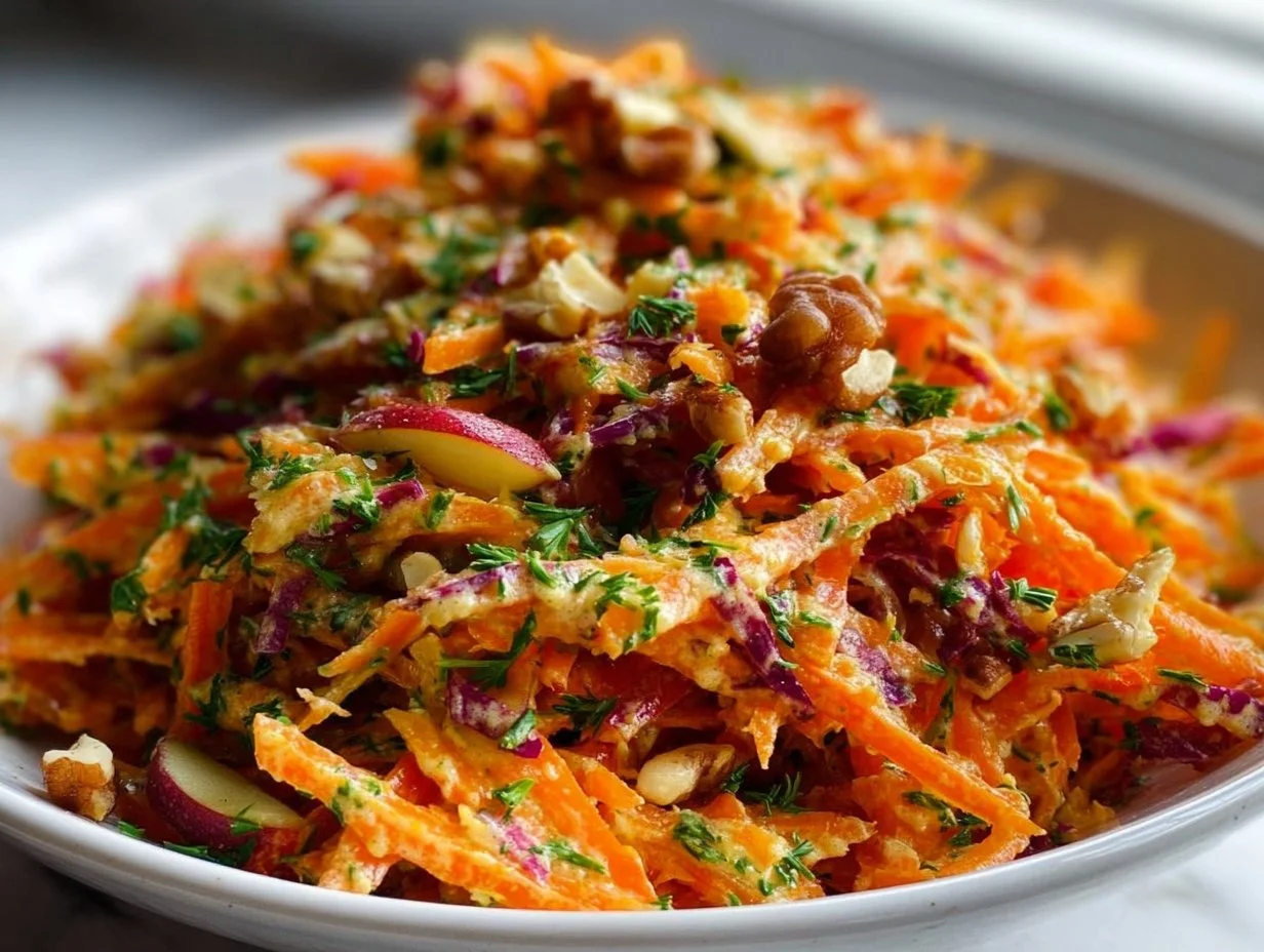 Crunchy Apple Carrot Salad with Creamy Citrus Dressing