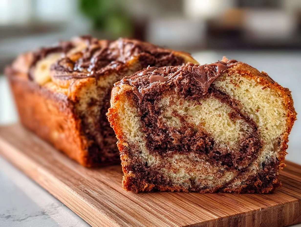 Decadent Nutella Swirl Banana Bread