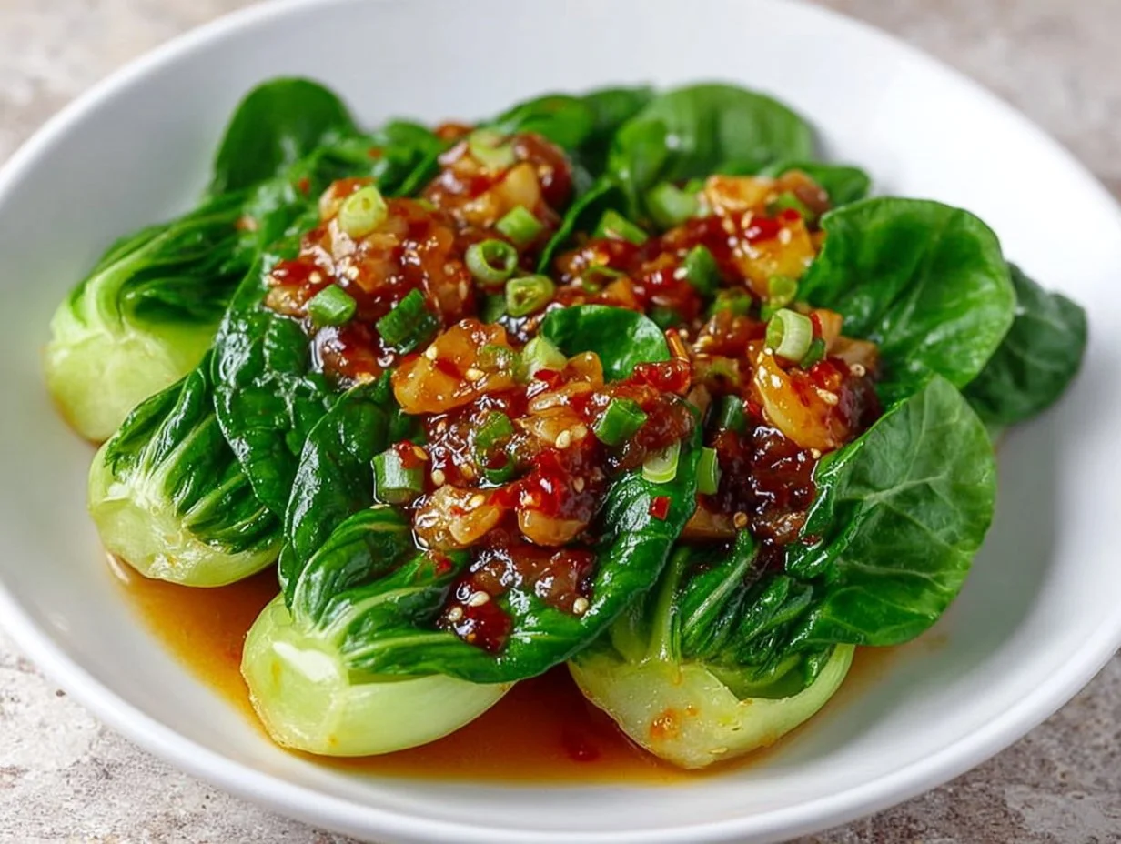 Quick Bok Choy with Ginger Chili Sauce