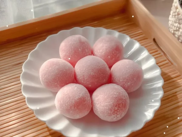 Delicious homemade strawberry mochi with a chewy texture and sweet filling