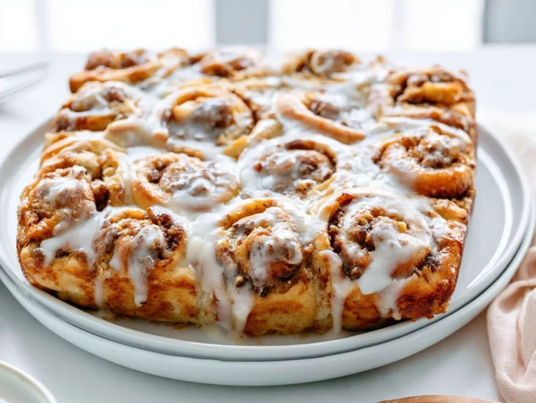 Cinnamon Roll Casserole is a delightful breakfast dish that combines the classic flavors of cinnamon rolls in a warm, baked form. Perfect for brunches, special occasions, or a cozy family breakfast, this casserole is rich in texture and flavor, with pieces of cinnamon rolls soaked in a custardy mixture and topped with sweet icing. Pair it with fresh fruit or a cup of coffee for a delicious start to your day. cinnamon roll casserole