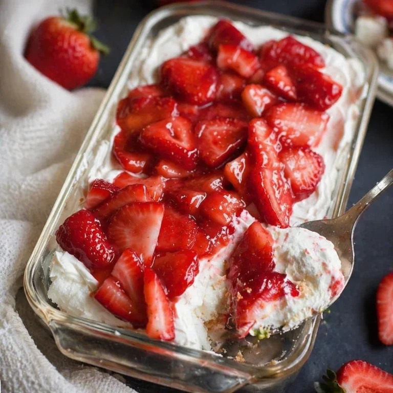 Delicious Strawberry Angel Food Dessert: A Treat for Everyone! Strawberry Angel Food Dessert is my go to answer for those nights when you want something sweet, pretty, and light, but you do not want a pile of dishes or a long recipe. You know the feeling, right? Dinner is done, everyone is poking around the kitchen, and suddenly you are supposed to pull a fun dessert out of thin air. This is the treat I make when I want people to smile after the first bite. It tastes like strawberries and cream, with that fluffy cake doing all the cozy work in the background. Also, it looks way fancier than the effort it takes, which is always my favorite kind of recipe. Strawberry Angel Food Dessert
