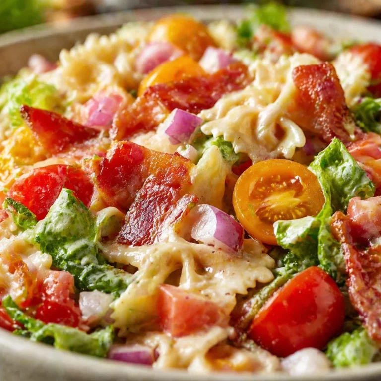 BLT Pasta Salad is my go to fix when I need something fast that still feels fun and filling. You know those days when you want to bring a dish to a gathering, but you also do not want to babysit a complicated recipe? This is that salad. It has the smoky turkey bacon, juicy tomatoes, crisp lettuce vibes, and a creamy dressing that clings to the pasta in the best way. I started making it for backyard hangs, and now my friends request it the minute the weather warms up. If you have ever panicked the night before a potluck, this one will save you. BLT Pasta Salad