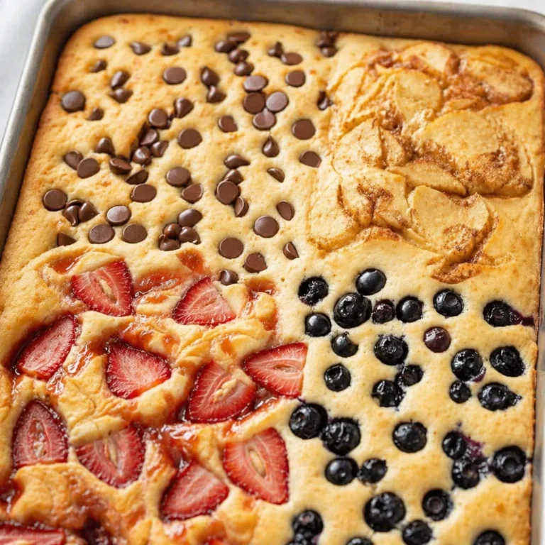 Sheet Pan Pancakes are my go to move when I want a cozy breakfast but I do not want to stand at the stove flipping batch after batch. You know those mornings when everyone is hungry at the same time, the coffee is barely working, and you are trying to make something that feels fun and filling. This is exactly when I grab a rimmed baking sheet and let the oven do the heavy lifting. The result is one big, fluffy pancake that you slice up like a snack cake, and somehow it feels a little festive even on a random weekday. If you have kids, guests, or just a big appetite, this is the kind of breakfast that keeps the peace. Sheet Pan Pancakes