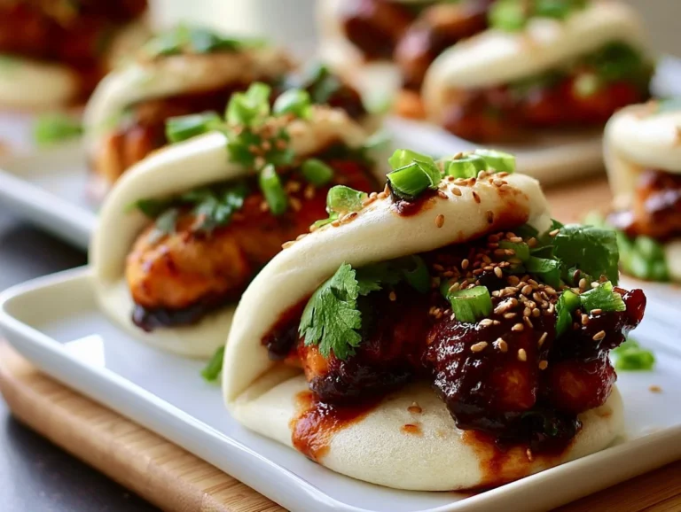 Korean Chicken Bao Recipe How to Make Korean Chicken Bao is a delightful recipe that brings a taste of Asian street food right to your kitchen. These fluffy steamed buns are filled with mouthwatering Korean chicken, making them perfect for gatherings, family dinners, or a fun weeknight meal. With their juicy, flavorful filling and soft buns, they're sure to impress everyone at the table. Korean Chicken Bao