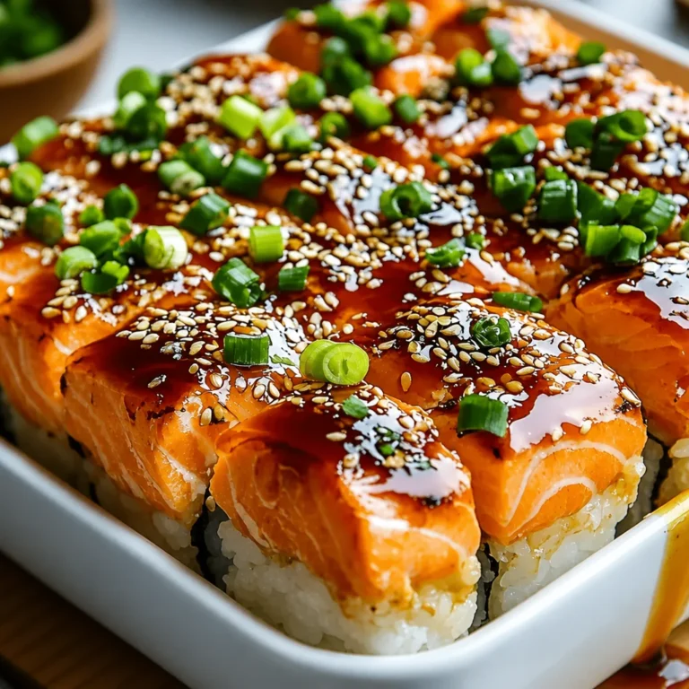 Salmon Sushi Bake with Kewpie Mayo, Furikake and Teriyaki Drizzle salmon sushi bake is what I make when I want the cozy, craveable vibe of sushi night without turning my kitchen into a little rice rolling factory. You know those evenings when you are hungry now, but you still want something fun and kind of special? That is exactly when this dish saves me. It is creamy, a little salty, a little sweet, and you can scoop it up with nori like a snack. Plus, the toppings are the best part, because everyone can add what they like. salmon sushi bake