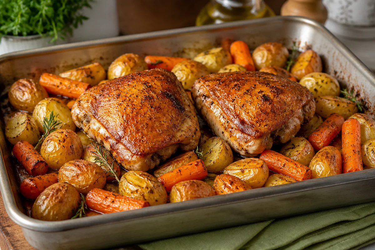 Savory Chicken Thigh Sheet Pan Dinner for Busy Weeknights Chicken Thigh Sheet Pan Dinner