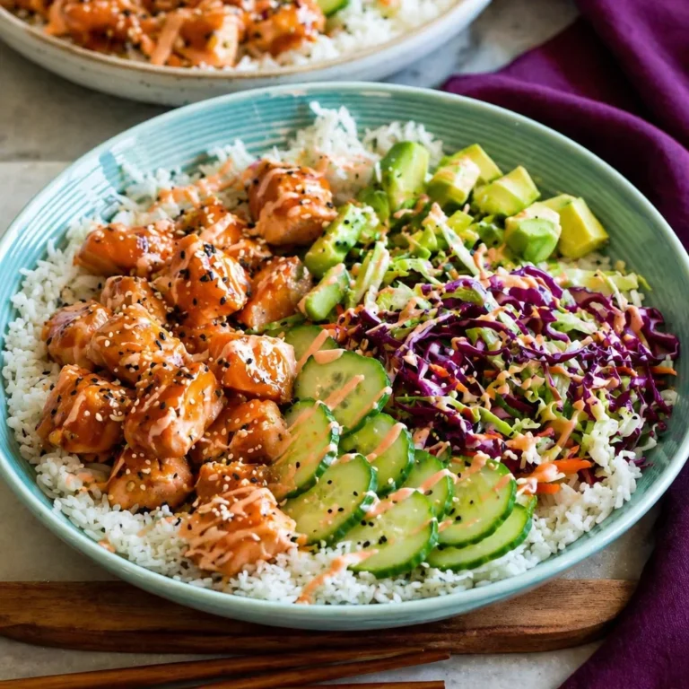 Salmon Rice Bowls are my go to dinner on those nights when I want something cozy, fast, and actually satisfying, but I do not want to babysit a complicated recipe. You know the feeling: you open the fridge, you see a couple random veggies, maybe leftover rice, and you just want a bowl that tastes like a real meal. This is that meal. It is warm rice, flaky salmon, a punchy sauce, and whatever crunchy toppings you have around. It feels a little special, but it is totally weeknight friendly. Salmon Rice Bowls