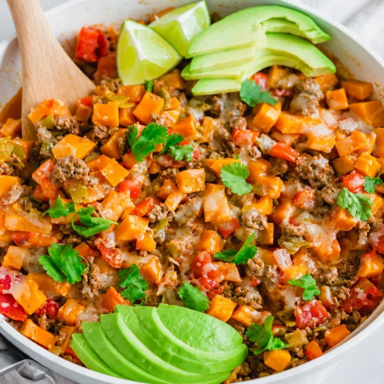 ground beef and sweet potato skillet nights happen a lot around here. You know the vibe: you are hungry, the kitchen is a mess, and you want something cozy that still feels like real dinner. This one pan Tex Mex situation checks every box and it is done fast enough that you can still sit down and breathe. It is savory, a little smoky, lightly sweet from the potatoes, and it makes the house smell amazing. If you are trying to cook more at home without making it your whole personality, this is the kind of recipe that helps. ground beef and sweet potato skillet