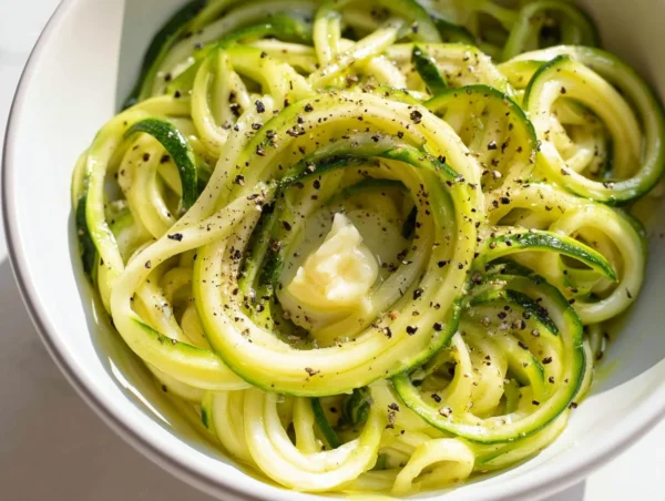 Gluten Free Zucchini Noodles Recipe Gluten Free Zucchini Noodles Recipe served in a bowl with fresh herbs and cherry tomatoes