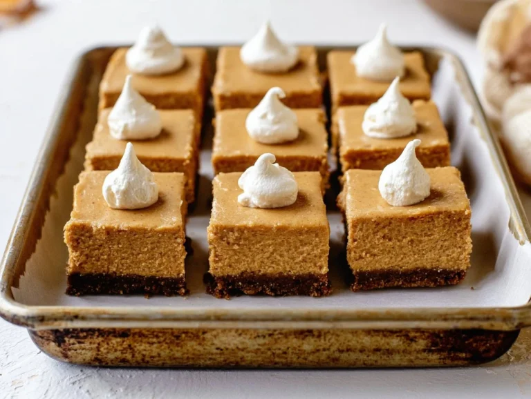 Pumpkin Cheesecake Bars with Gingersnap Crust are delightful treats that combine the creamy texture of cheesecake with the warm, comforting flavors of pumpkin and spices. With a crispy gingersnap cookie crust, each bite is a perfect balance of sweetness and seasonal spice, making these bars ideal for fall gatherings or holiday celebrations. This recipe not only captures the essence of autumn but is also straightforward to prepare, ensuring you can whip them up with ease. Pumpkin Cheesecake Bars