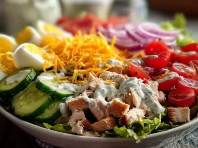 Quick and easy 15-minute chef salad with fresh vegetables and protein