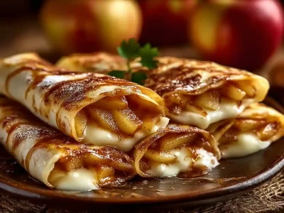 Delicious Apple Cinnamon Quesadillas served on a plate, perfect for breakfast.