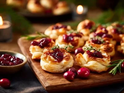 Delicious Cranberry and Brie Bites on a serving platter