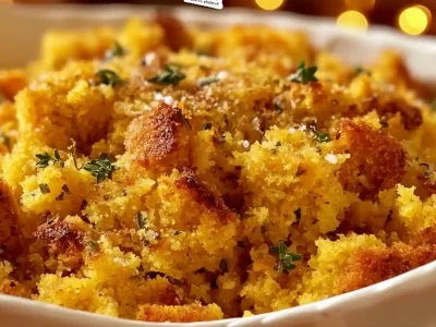Southern Cornbread Dressing served in a bowl, a comforting dish for family meals.