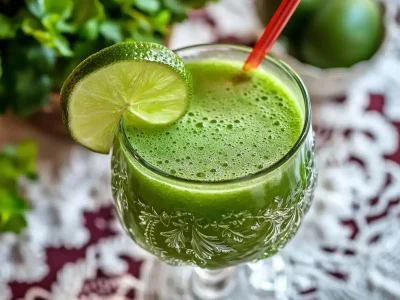 agua de pepino with cucumber chunks and lime