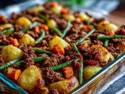 Delicious Amish Winter Bliss Casserole served in a cozy setting